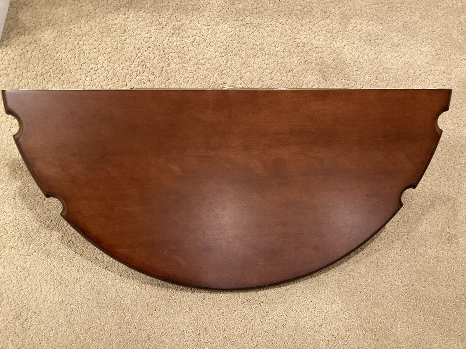Pool cue table shelf  half moon solid wood