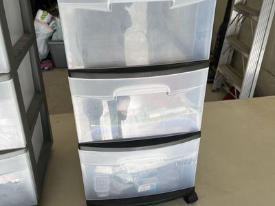 Sterilite 3-Drawer Wide Cart with Casters - Clear/Black Storage Organizer