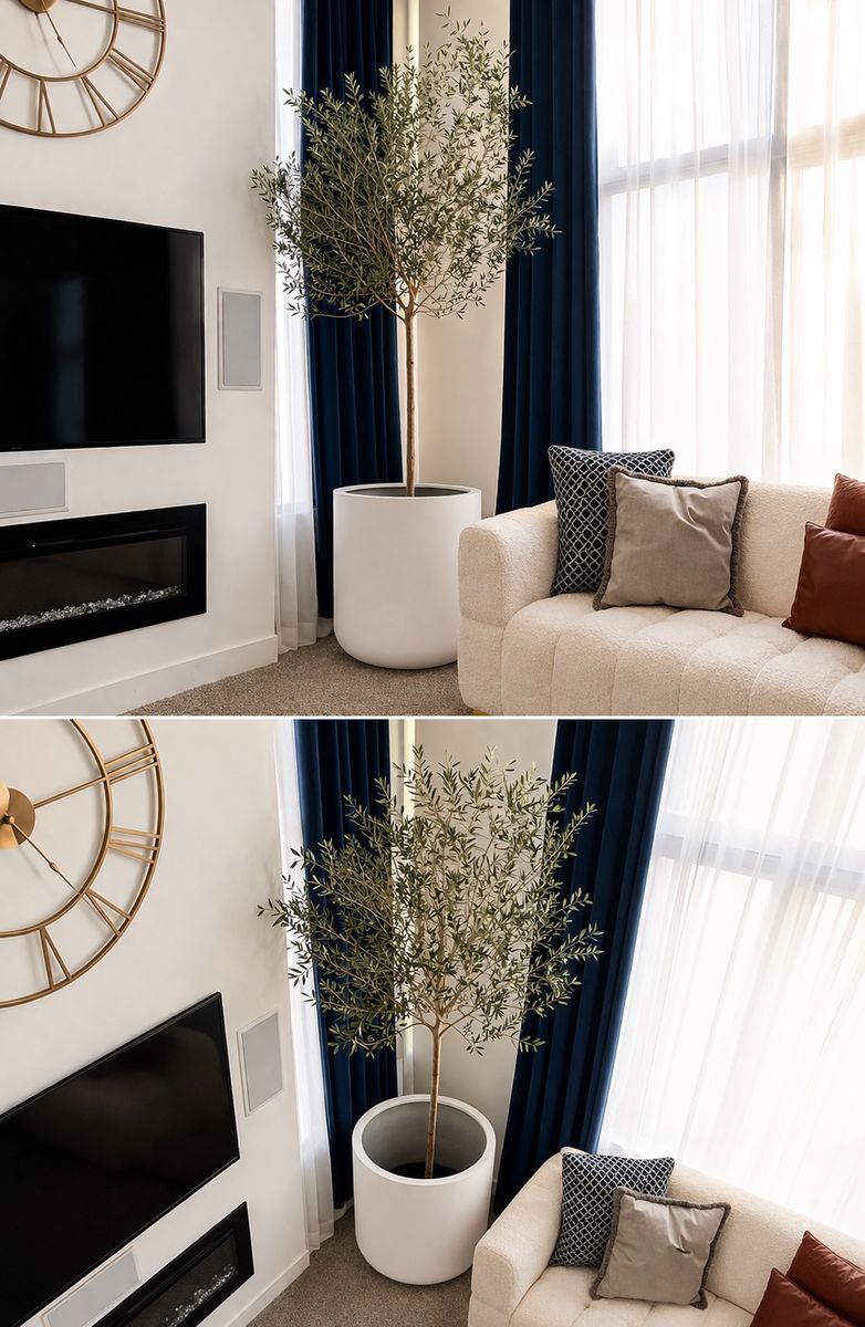 Luxury White Planter with Olive Tree – 8 ft Tall