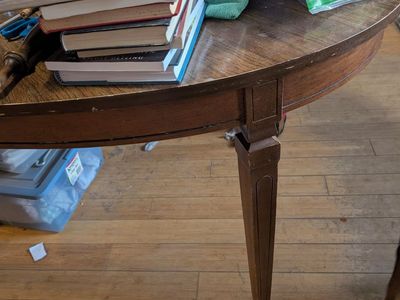Vintage wood table and China Hutch