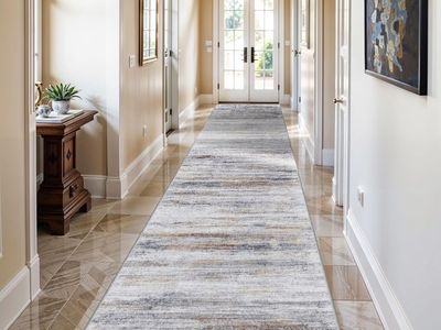New! 2'6''x10' Washable Runner Rugs for Hallway: Easy-to-Clean Abstract Runners for Entryway Bedroom - Stain and Water Resistant