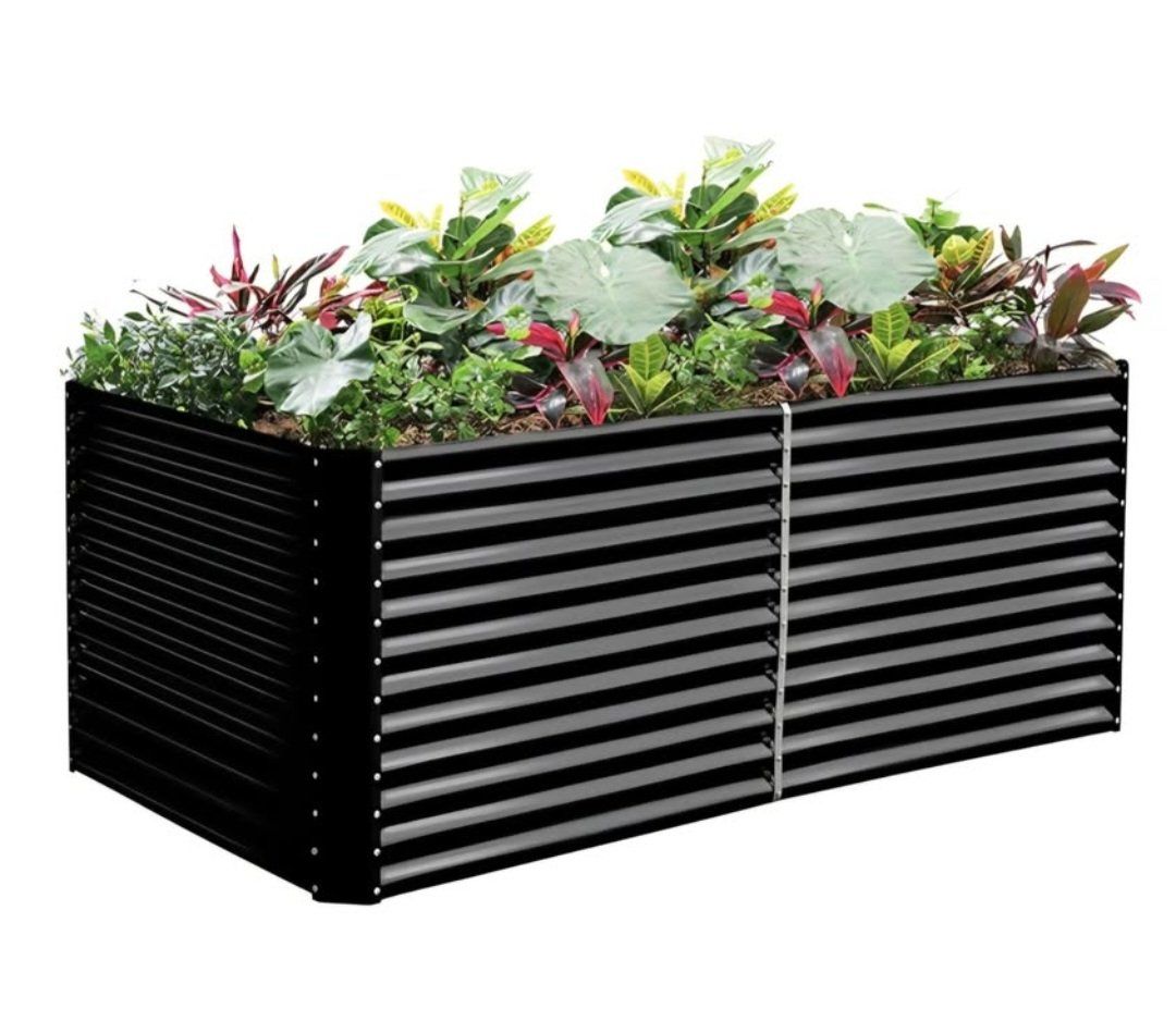 Land Guard 8x4x3ft Rectangular Galvanized Raised Garden Beds, Large-Capacity Metal Planter Box Outdoor, Durable Deep Raised Gard