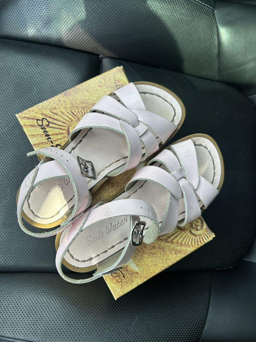 Girls Saltwater Sandals Size 12 Light Pink