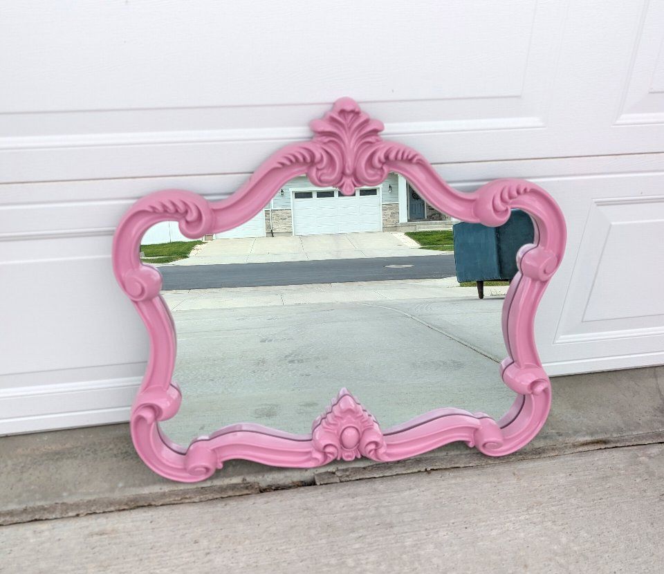 Pink Glossy Accent Mirror