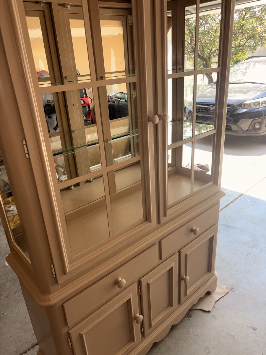 Vintage Stanley Furniture Display Cabinet - Repainted & Refurbished with Original Hardware