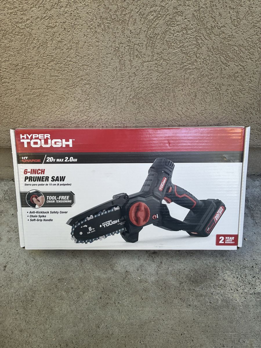 Hyper Tough HT Charge 20V Max 6-Inch Cordless Electric Pruner Saw with Anti-Kickback & Soft-Grip