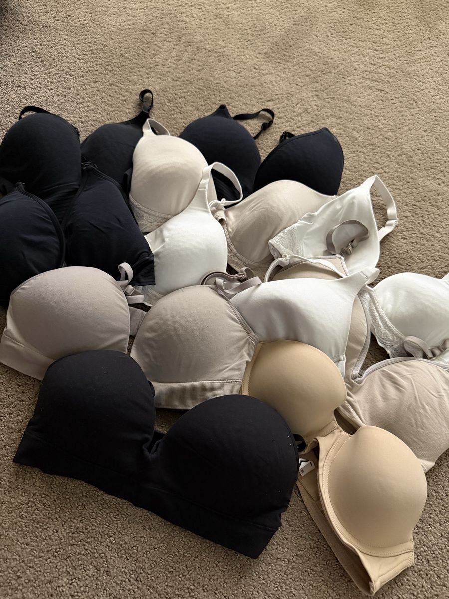 Lot of 10 Bras - Black, Nude & White