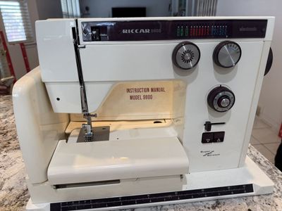 Riccar 9800 Electronic Super Stretch Sewing Machine with Case & Manual