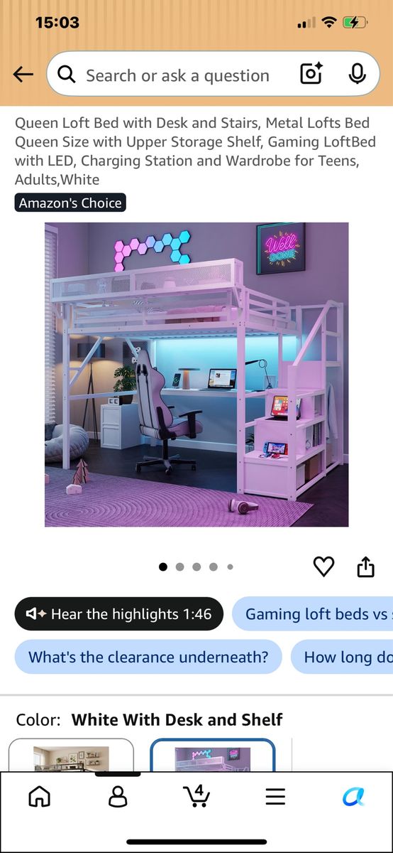 Queen loft bedframe