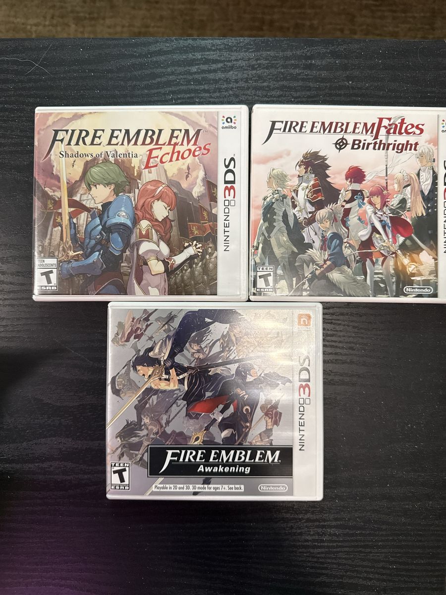 Fire Emblem Nintendo 3DS Video Game Lot - Awakening, Fates Birthright, Echoes