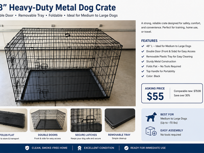 48" Heavy Duty Metal Dog Crate