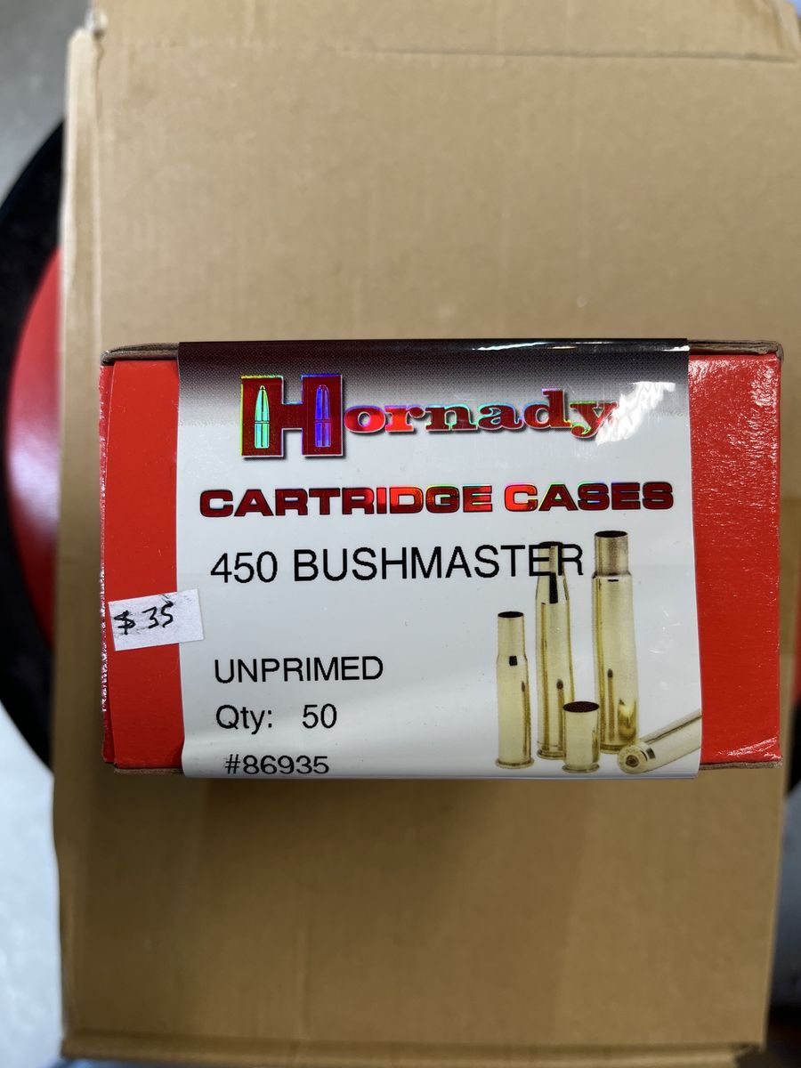 New 450 Bushmaster Brass and ammo.