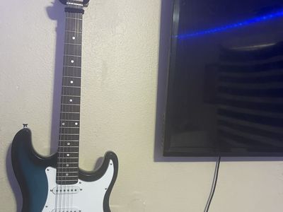 Unbranded Strat-Style Electric Guitar - Blue Burst, White Pickguard