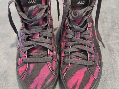 Creative Recreation Pink & Black Zebra Print High Top Sneakers Size 6