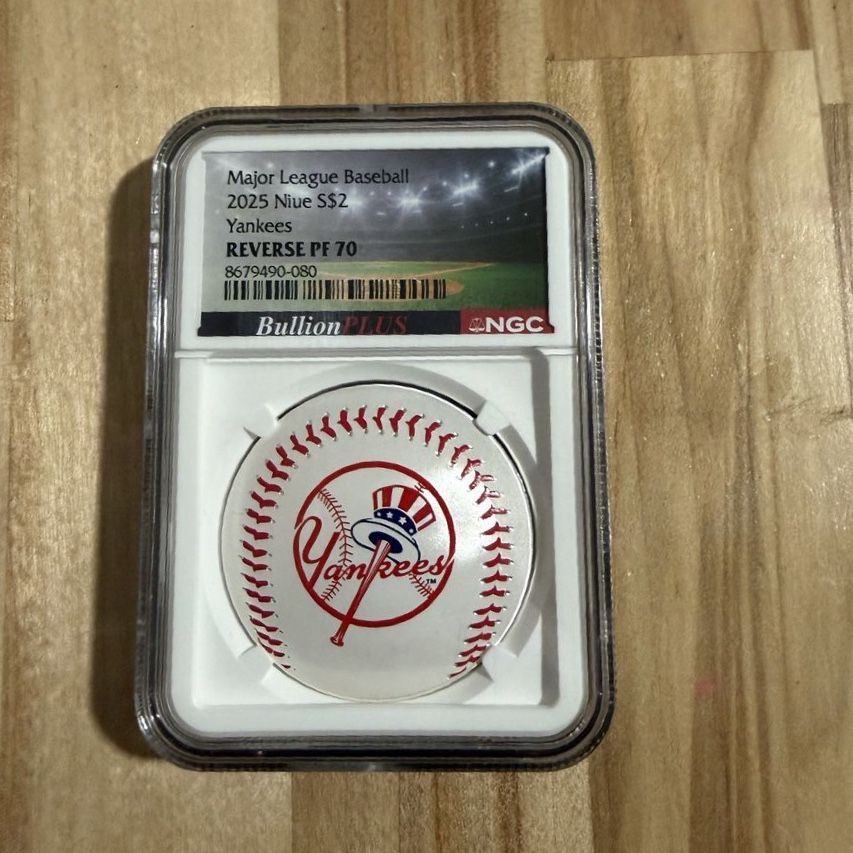 2025 Niue $2 Major League Baseball Yankees Silver Coin NGC PF 70 BullionPlus MLB