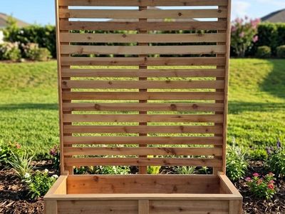 Cedar Elevated Garden Box with Privacy Trellis – Perfect for Patio or Yard!
