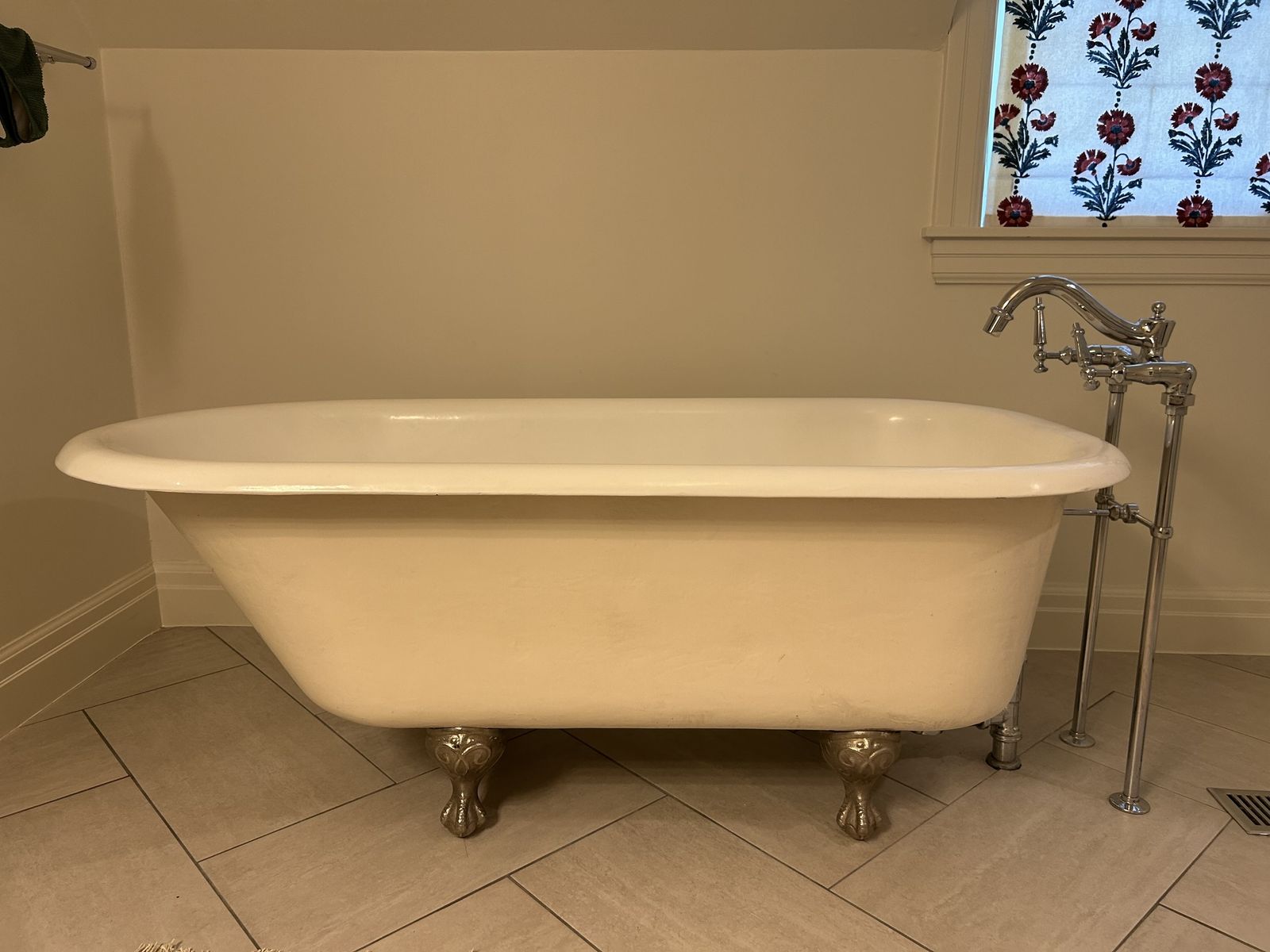 Cast iron, claw foot tub
