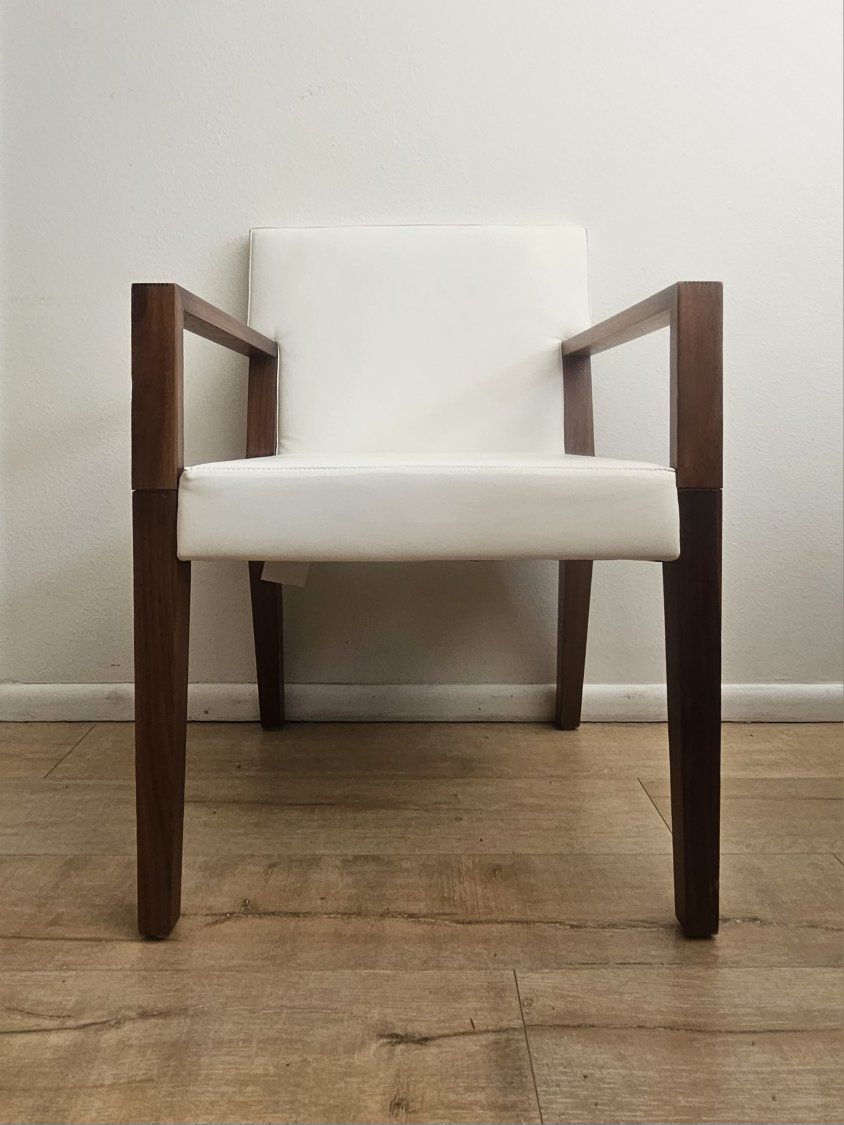 Euthalia Chair by Tonon, Armchair 22 x 22 x 31h (seat 19h) inches, Beech American Walnut 1.146, Made in Italy.