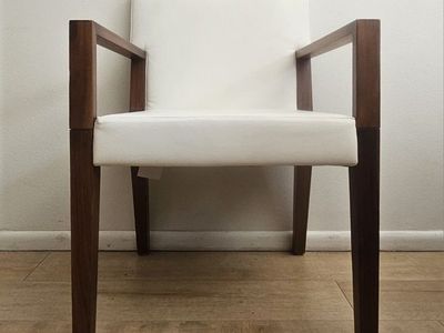Euthalia Chair by Tonon, Armchair 22 x 22 x 31h (seat 19h) inches, Beech American Walnut 1.146, Made in Italy.