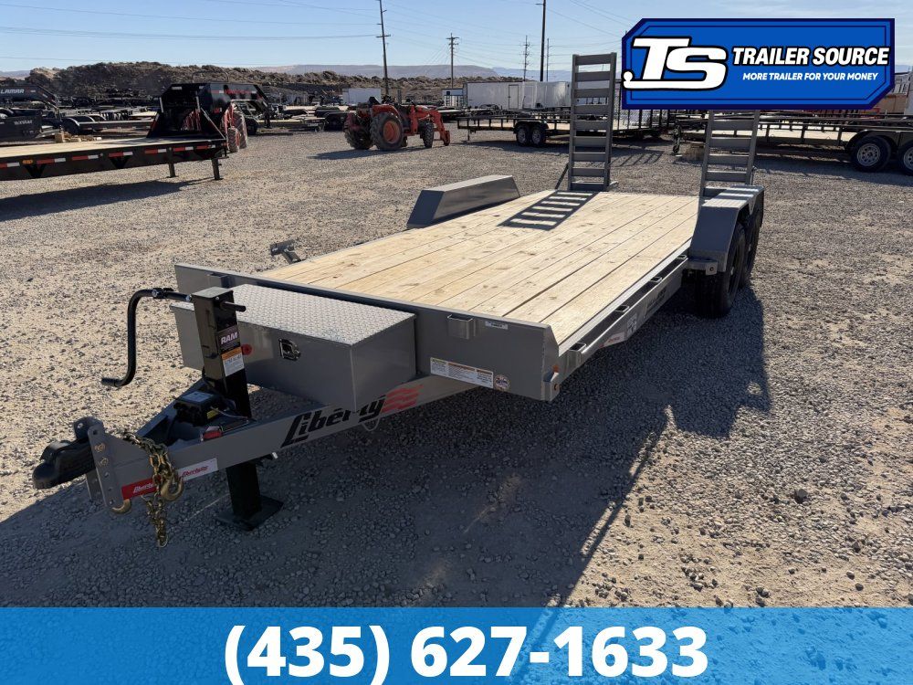 7x18 Liberty LE Channel Flatbed Car Hauler Trailer - 10K GVWR Tongue Box