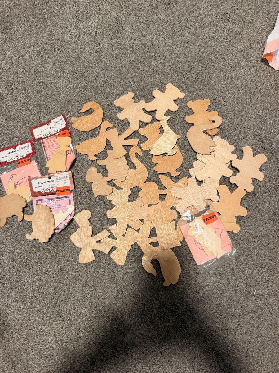 Unfinished Wooden Craft Cutouts - Bears, Geese, Rabbits & More - Bulk Lot for DIY Projects