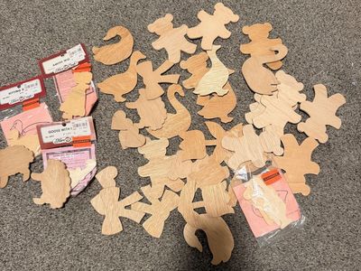 Unfinished Wooden Craft Cutouts - Bears, Geese, Rabbits & More - Bulk Lot for DIY Projects