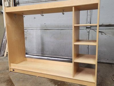 Jonti-Craft Wooden Dress-Up Storage Center with Mirror and Hooks