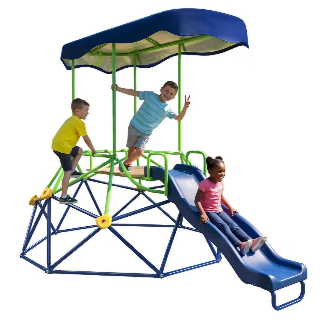 6ft Climbing Dome with Slide for Kids Ages 3-8, 600LBS Heavy Duty Outdoor Jungle Gym Play Equipment, Backyard Climbing Playgroun