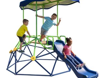 6ft Climbing Dome with Slide for Kids Ages 3-8, 600LBS Heavy Duty Outdoor Jungle Gym Play Equipment, Backyard Climbing Playgroun