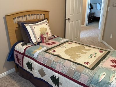Twin Bed headboard & frame with twin mattress & box spring