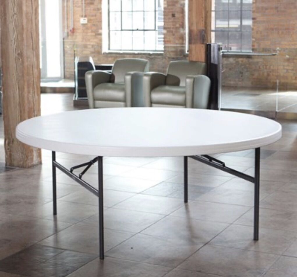 8 round 72in Lifetime Tables & Cart FREE DELIVERY