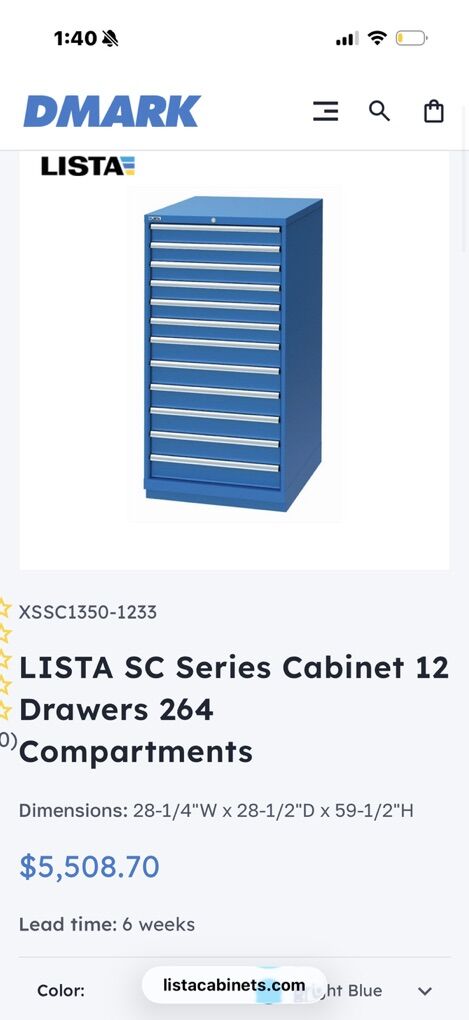 Lista Tool And Parts Storage