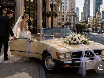 For rent 1980 Mercedes-Benz convertible for private events, weddings, photographs, etc.