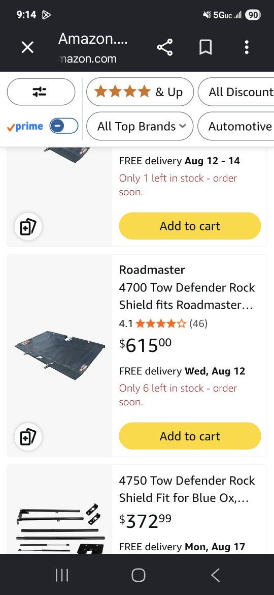 Roadmaster 4700 Tow Defender Rock Shield Protective Tow Guard