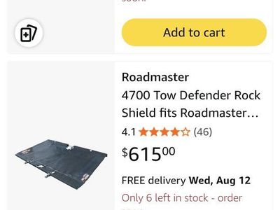 Roadmaster 4700 Tow Defender Rock Shield Protective Tow Guard