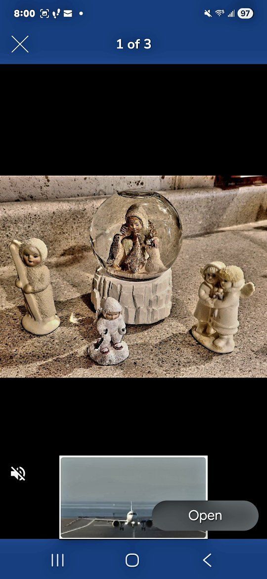 Angels & Snow Globe Figurines Set - Christmas Decor