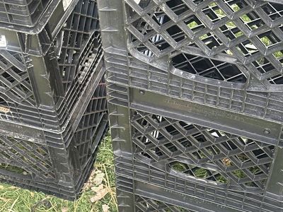 Black Plastic Milk Crates - Durable Storage & Transport