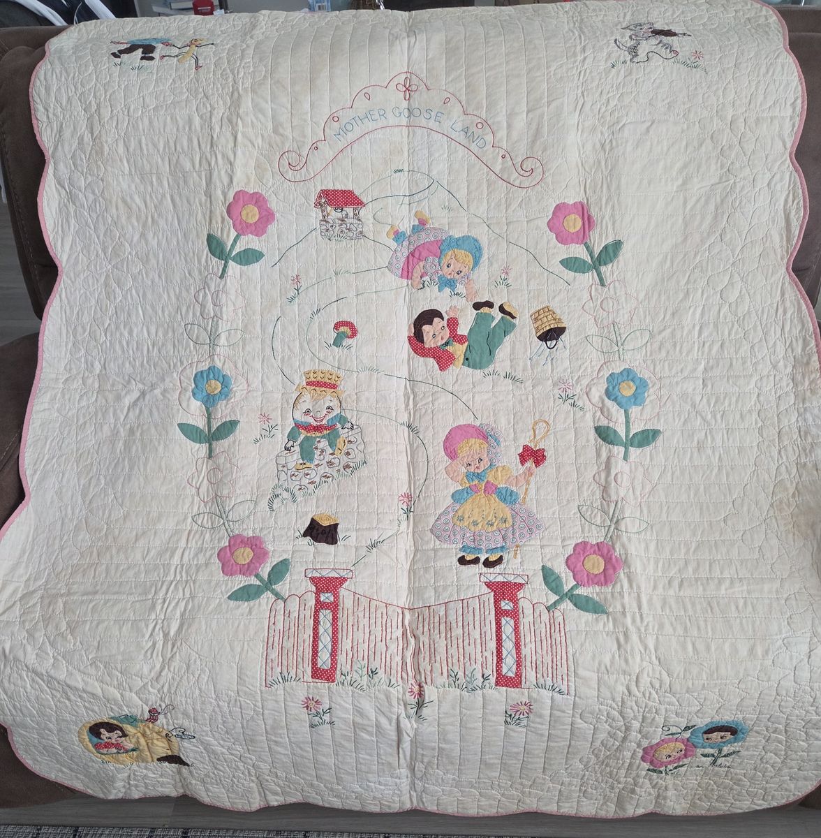 Antique  Children's Nursery Rhyme Quilt
