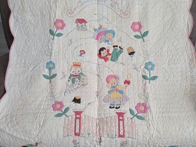 Antique Children's Nursery Rhyme Quilt