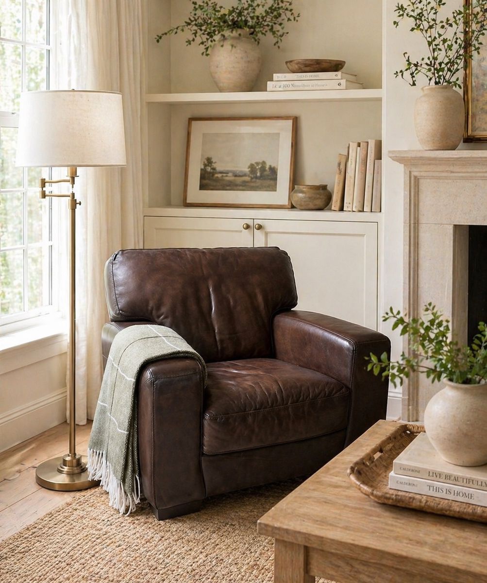 Handsome gentleman’s leather club chair