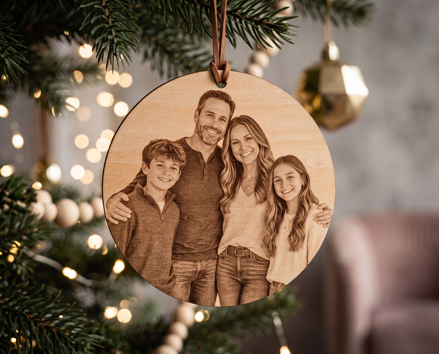 Personalized Family Photo Christmas Ornament