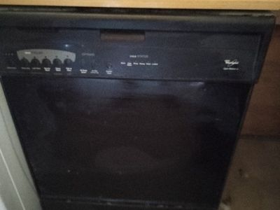 Whirlpool Portable Dishwasher - Black with Wood Butcher Block Top