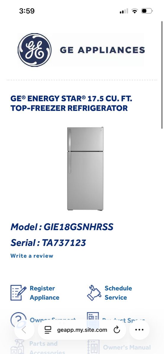 Brand New* GE ENERGY STAR 17.5 Cu. Ft. Top-Freezer Refrigerator GIE18GSNHRSS Stainless Steel
