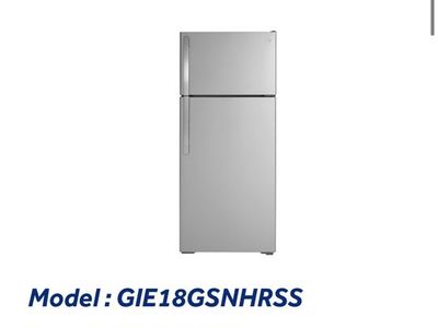 Brand New* GE ENERGY STAR 17.5 Cu. Ft. Top-Freezer Refrigerator GIE18GSNHRSS Stainless Steel