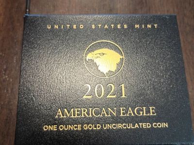 2021 American Eagle 1 oz Gold Uncirculated Coin with COA & Original Box