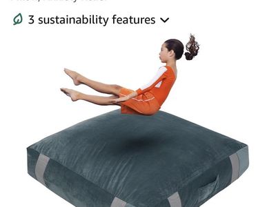 5ft x 5ft Sensory Therapy/Gymnastics Mat for Kids, Washable Velvet Cover, Green/ Gray