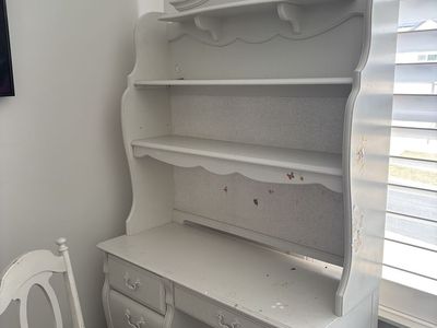 White Desk With Hutch & Chair $175