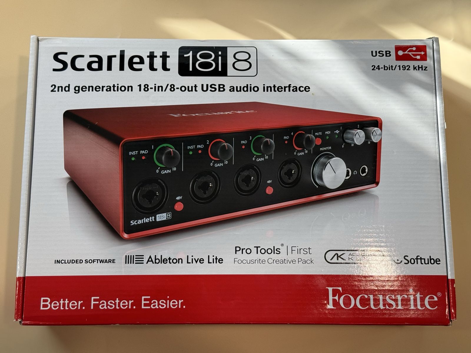 Focusrite Scarlett 18i8 2nd Gen USB Audio Interface - 18-in/8-out, 24-bit/192kHz
