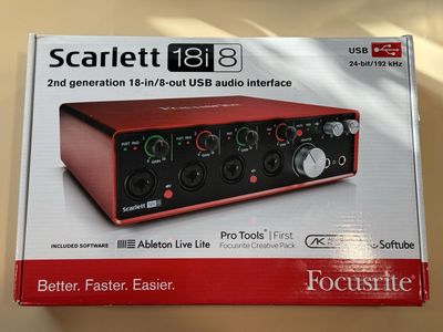 Focusrite Scarlett 18i8 2nd Gen USB Audio Interface - 18-in/8-out, 24-bit/192kHz
