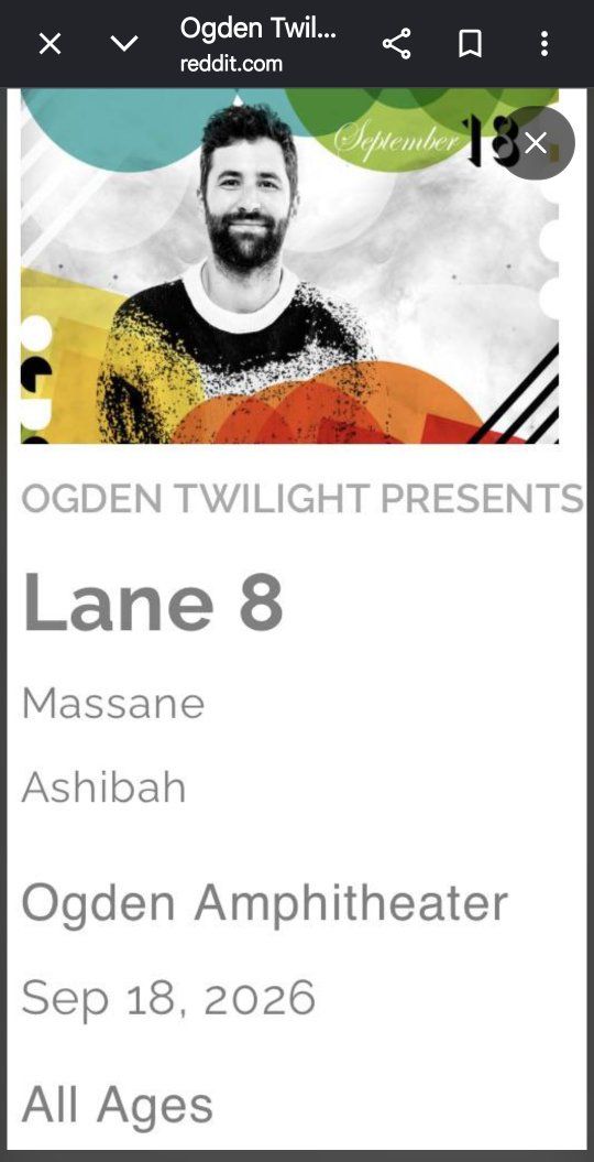 Lane 8 Twilight Concert 3 GA E TICKETS